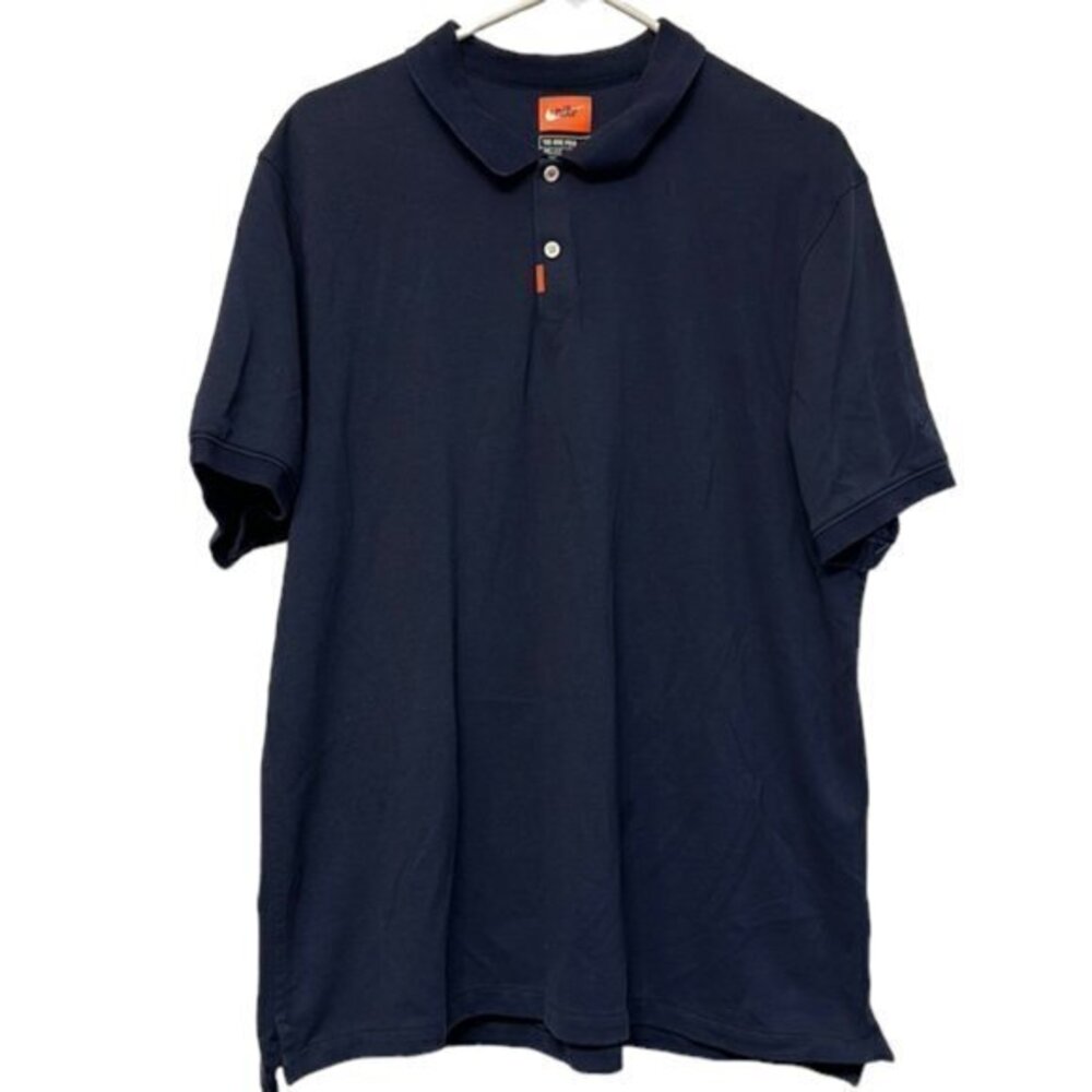 The Nike Polo Navy Blue Original Shoe Box Orange Tab Size XL #0395-DS